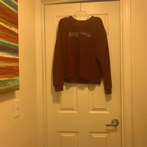Hogwarts college-style cropped fleece sweatshirt